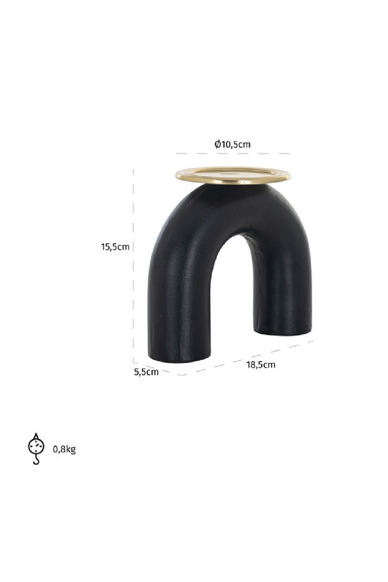 Black Arched Candle Holder L | OROA Femke | Oroatrade.com