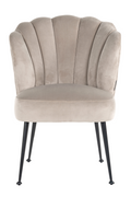 Scalloped Khaki Velvet Chair | OROA Pippa | Oroatrade.com
