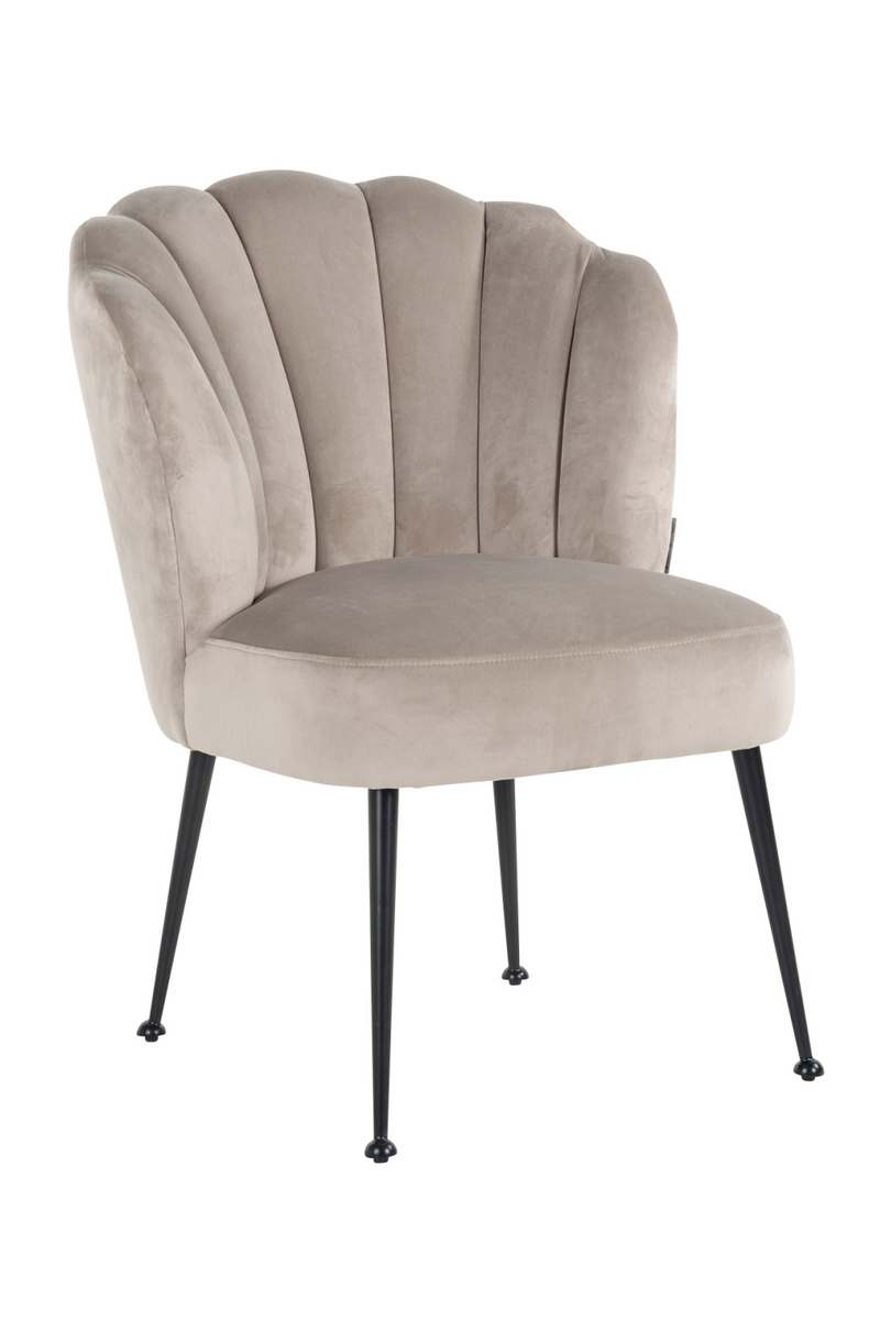 Scalloped Khaki Velvet Chair | OROA Pippa | Oroatrade.com