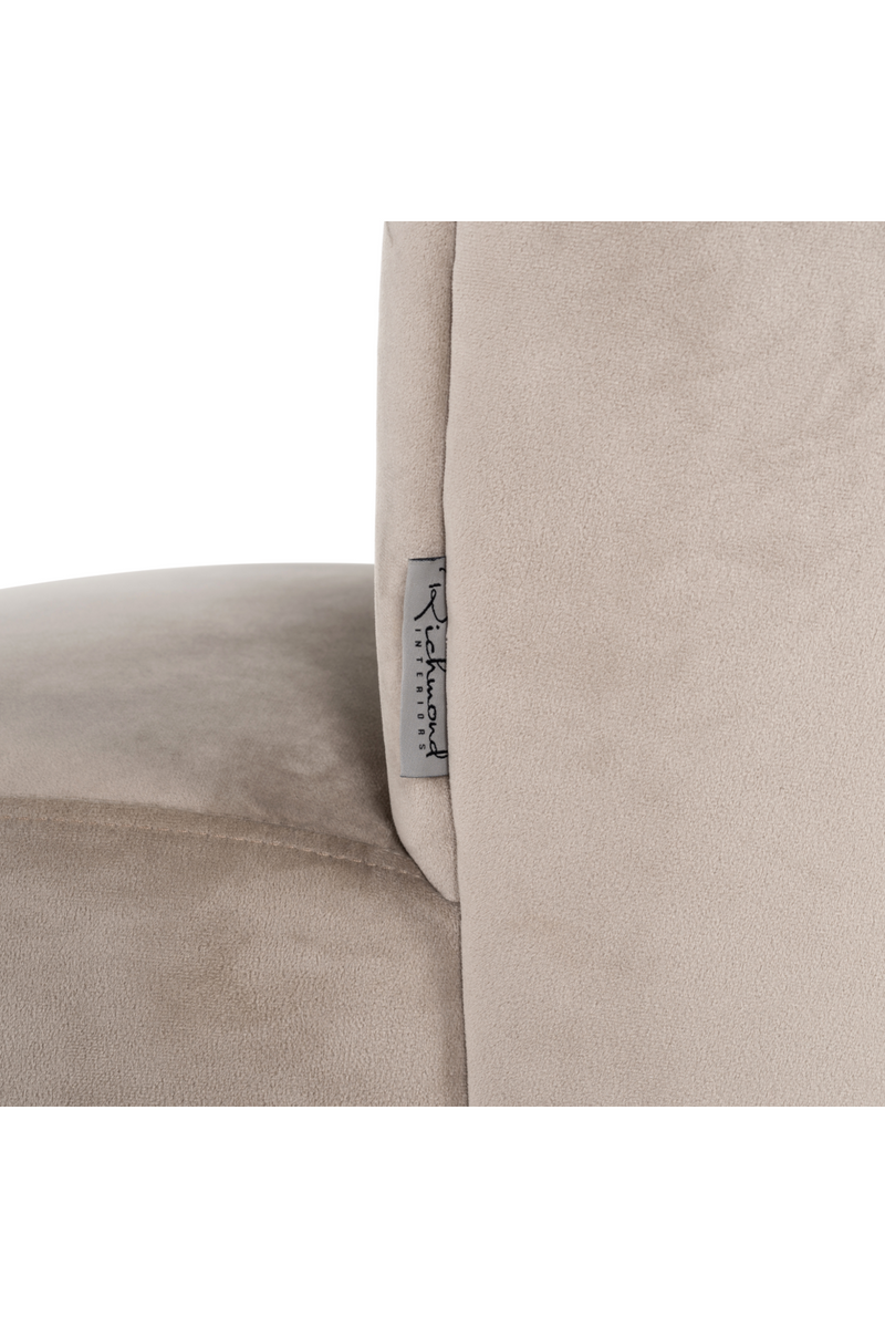 Scalloped Khaki Velvet Chair | OROA Pippa | Oroatrade.com