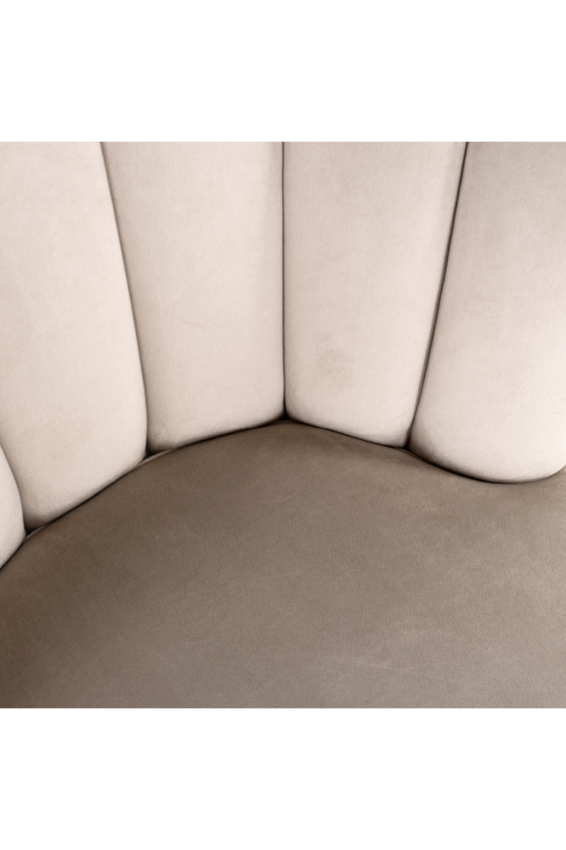 Scalloped Khaki Velvet Chair | OROA Pippa | Oroatrade.com