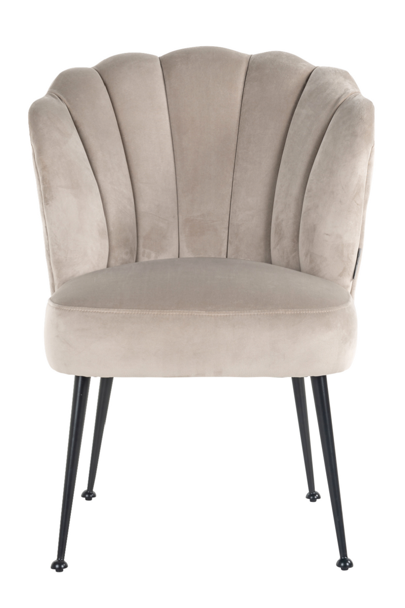 Scalloped Khaki Velvet Chair | OROA Pippa | Oroatrade.com