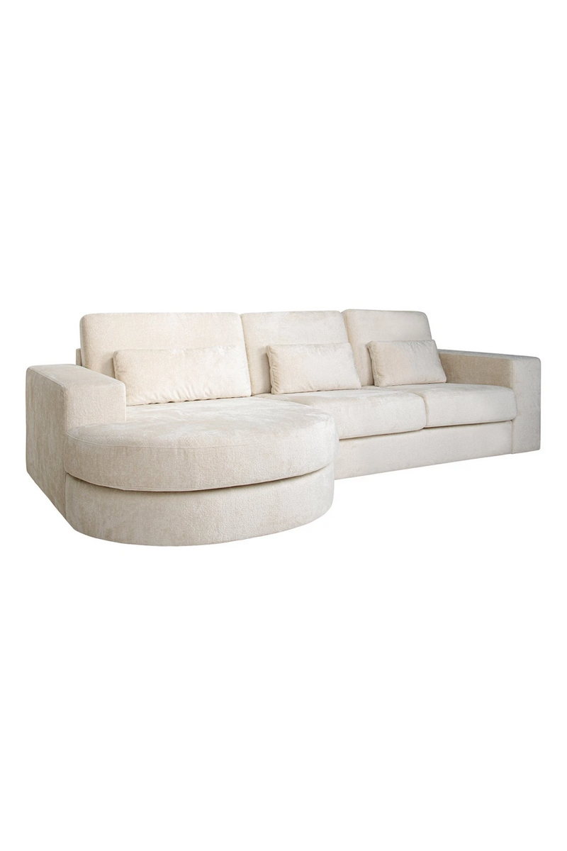 White Chenille Upholstered Sofa | OROA Felix | Oroatrade.com