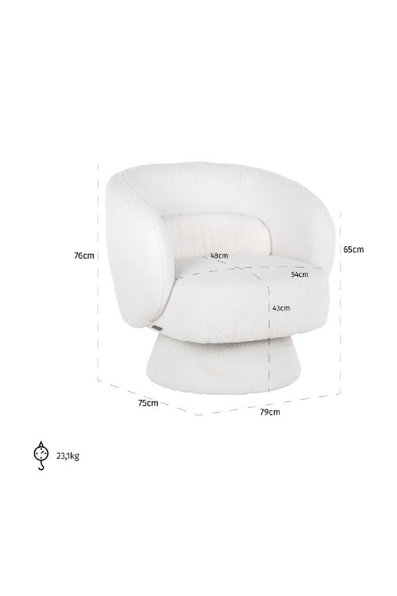 White Swivel Easy Chair | OROA Senna | Oroatrade.com