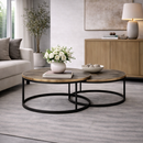 Round Gold Nested Coffee Tables (2) | Richmond Interiors Tulum