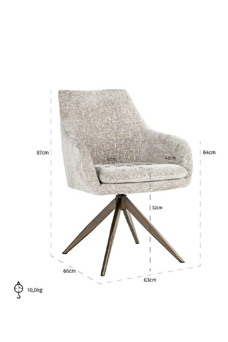 Upholstered Quadropod Swivel Chair | OROA Lisonne | Oroatrade.com