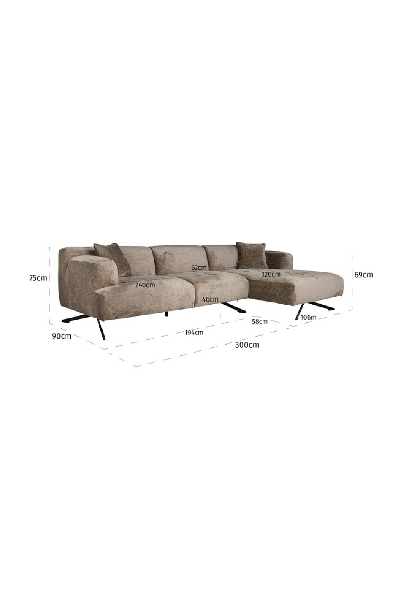 Taupe Chenille Contemporary Sofa | OROA Donovan | Oroatrade.com