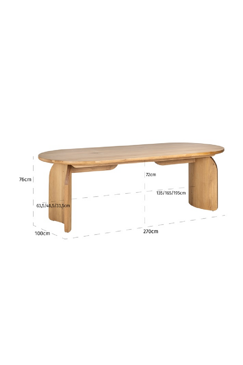  Natural Oak Organic Dining Table | OROA Fairmont | Oroatrade.com