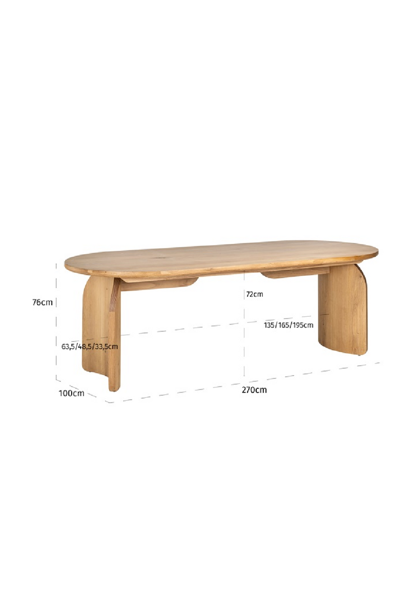Natural Oak Organic Dining Table | OROA Fairmont | Oroatrade.com