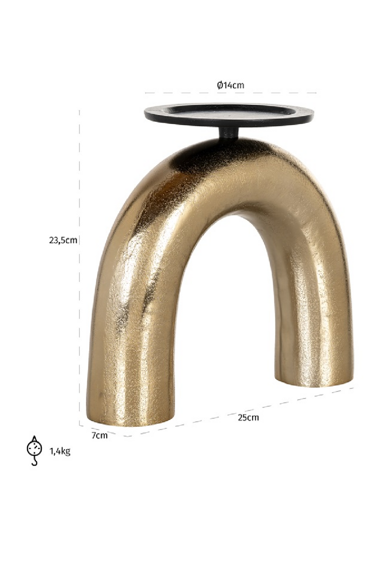 Gold Arched Candle Holder L | OROA Jadey | Oroatrade.com