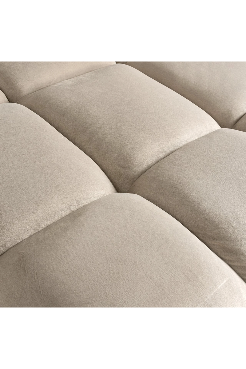 Khaki Velvet Channeled Sofa | OROA Cube | Oroatrade.com