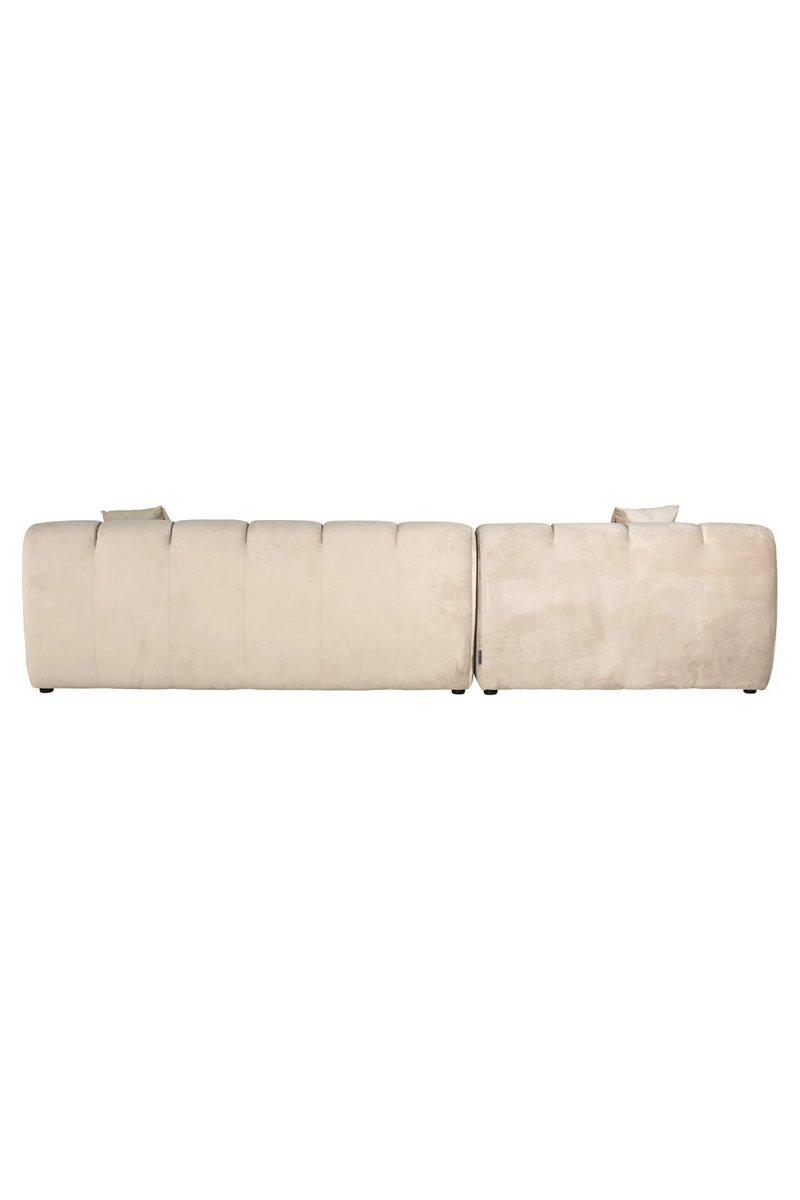 Khaki Velvet Channeled Sofa | OROA Cube | Oroatrade.com