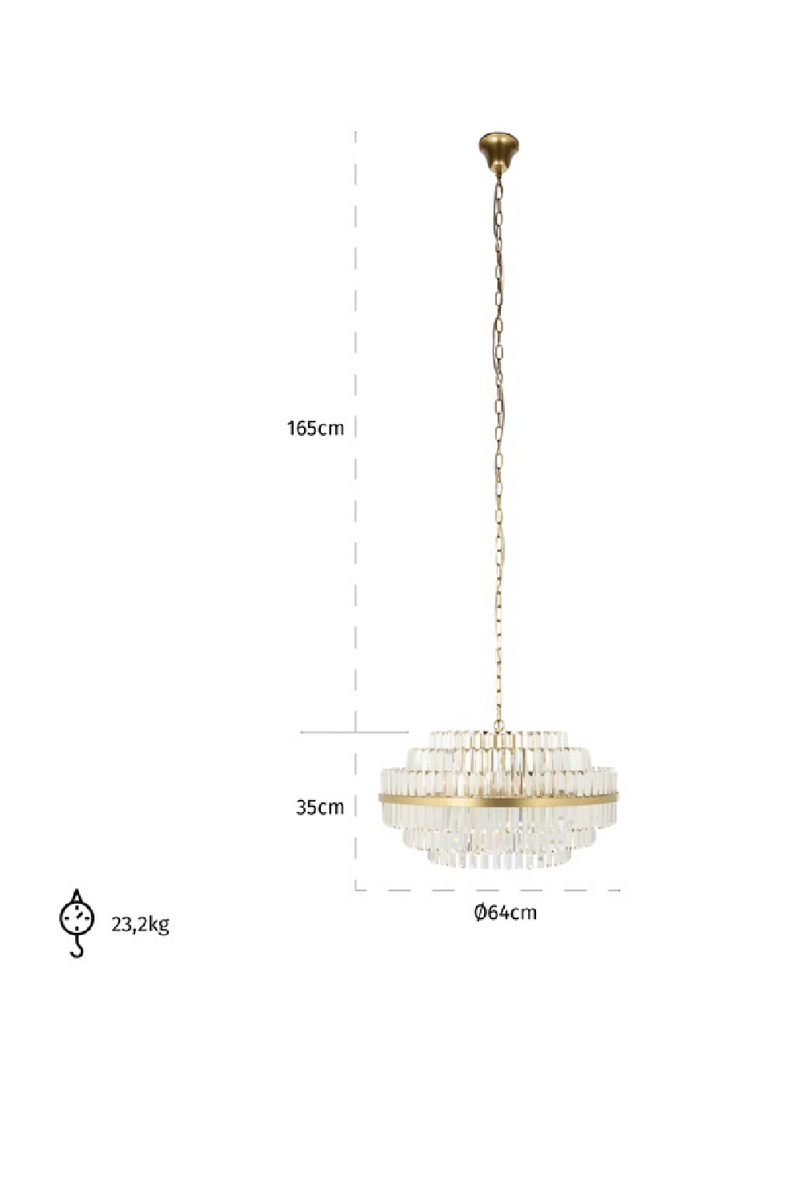 Tiered Crystal Hanging Lamp M | OROA Desire | Oroatrade.com