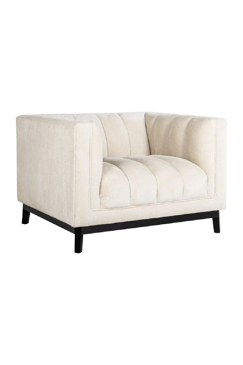 White Chenille Easy Chair | OROA Beaudy | Oroatrade.com