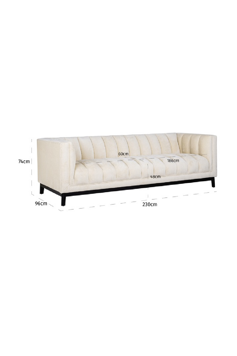 White Chenille Tufted Sofa | OROA Beaudy | Oroatrade.com