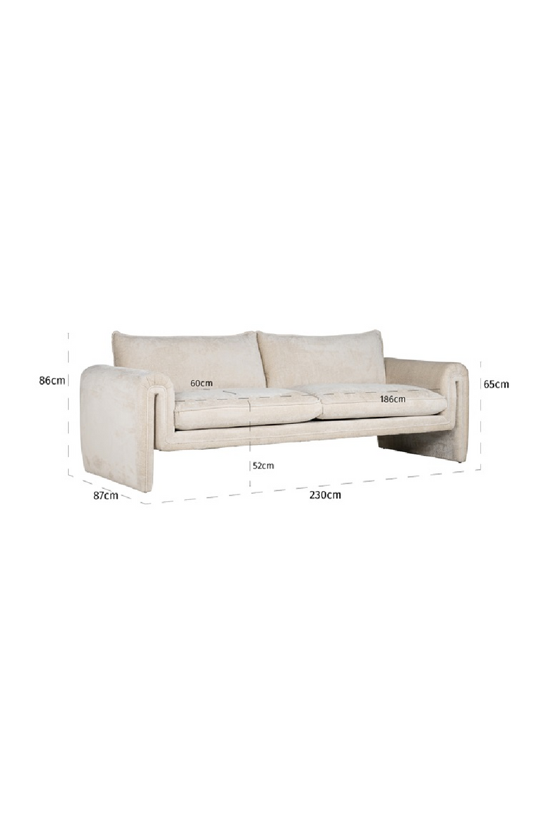 White Chenille Modern Sofa | OROA Sandro | Oroatrade.com