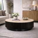 Round Travertine Coffee Table | Richmond Interiors Hampton