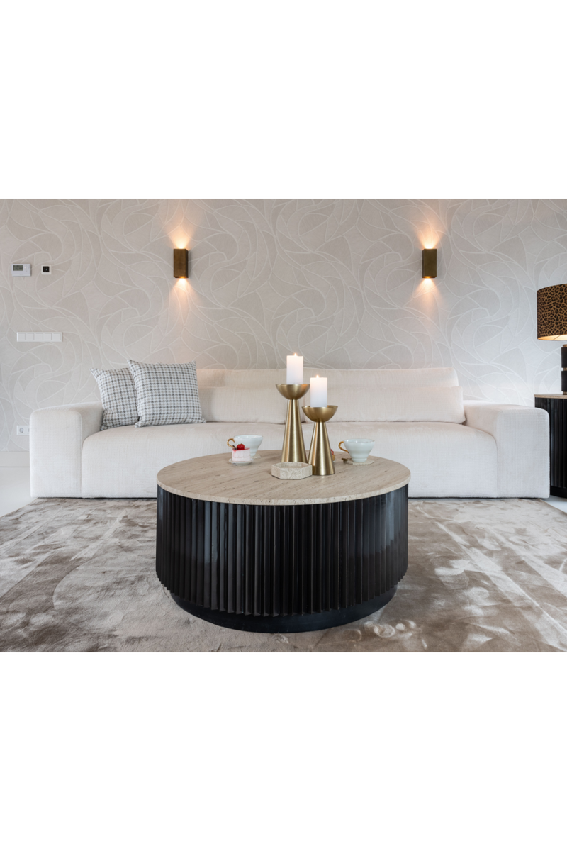 Round Travertine Coffee Table | OROA Hampton | Oroatrade.com