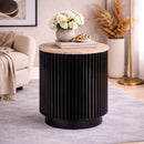 Round Travertine End Table | Richmond Interiors Hampton