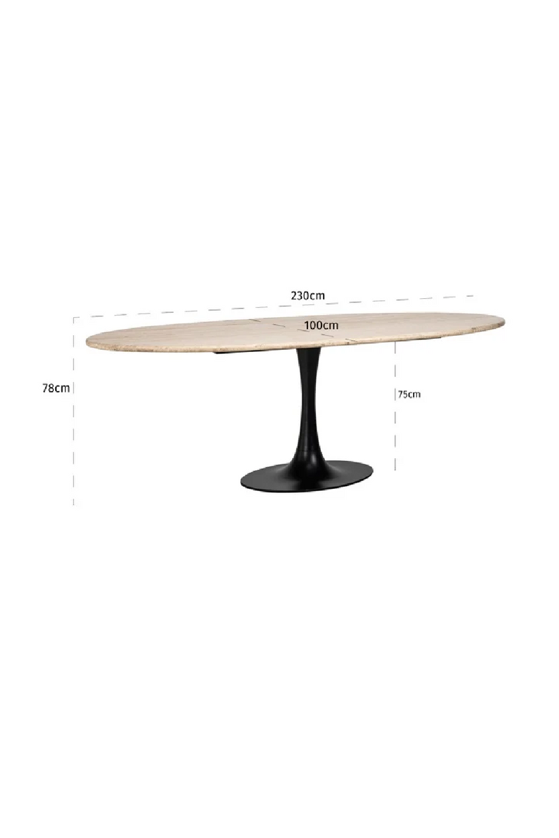 Travertine Pedestal Dining Table | OROA Hampton | Oroatrade.com