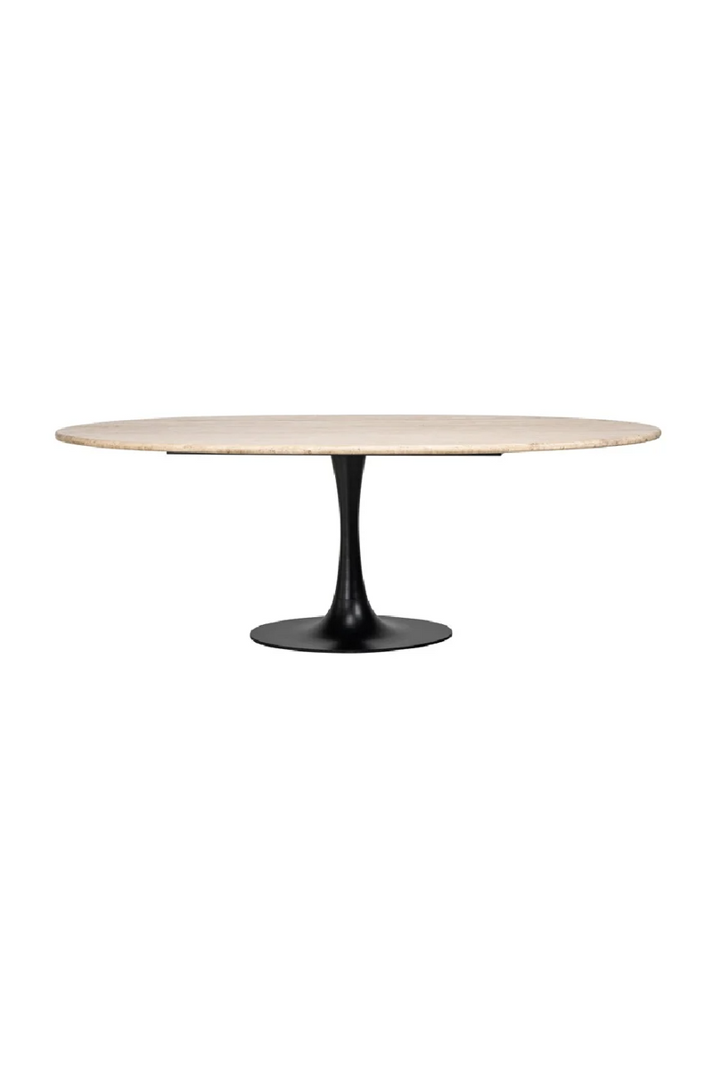 Travertine Pedestal Dining Table | OROA Hampton | Oroatrade.com