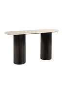 Oval Travertine Modern Console | Richmond Interiors Hampton | Oroatrade.com