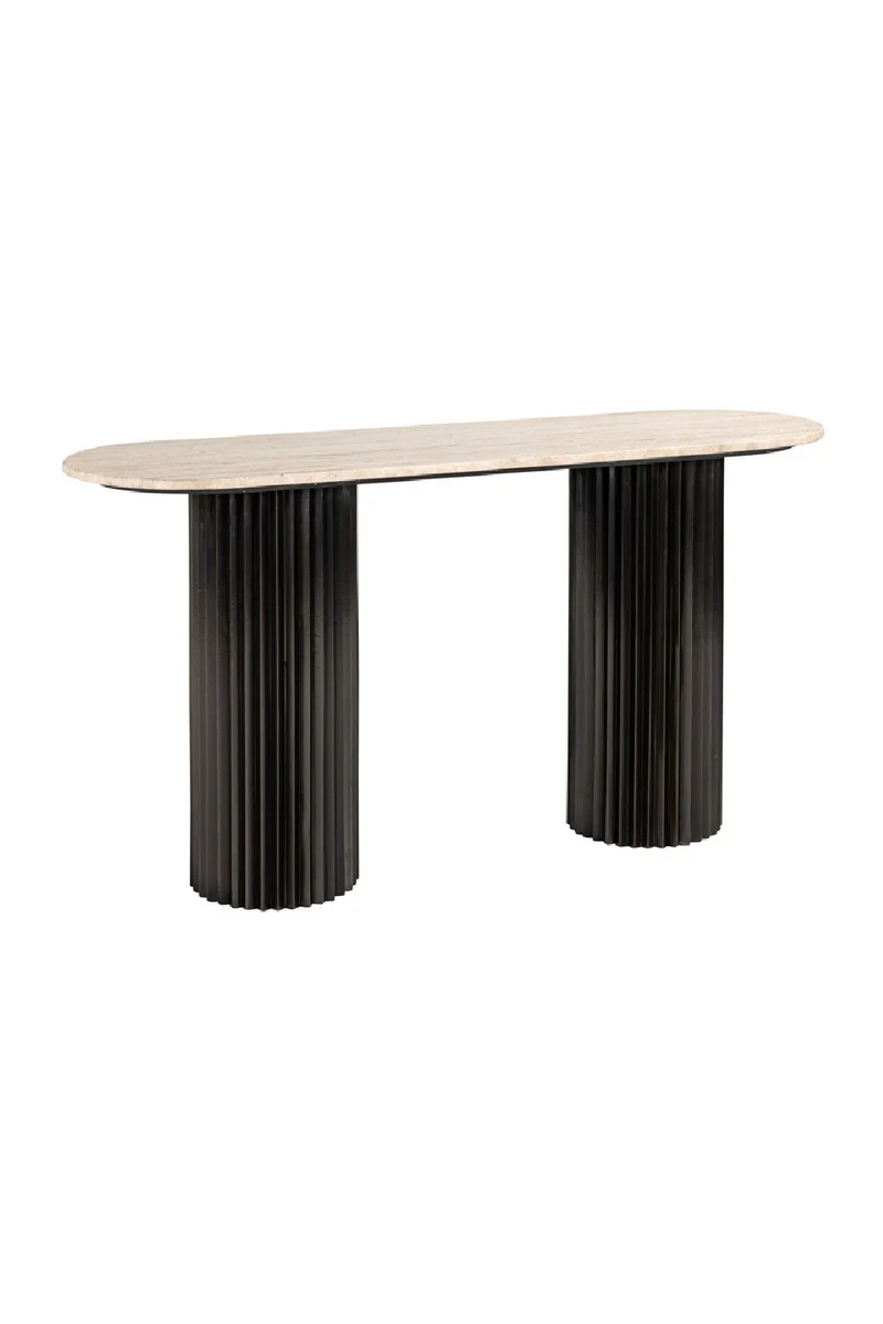 Oval Travertine Modern Console | OROA Hampton | Oroatrade.com