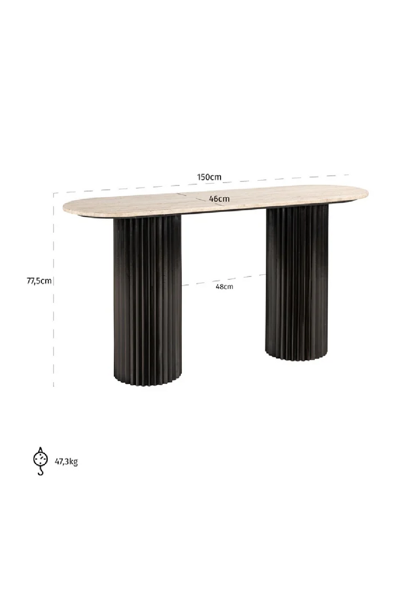 Oval Travertine Modern Console | OROA Hampton | Oroatrade.com