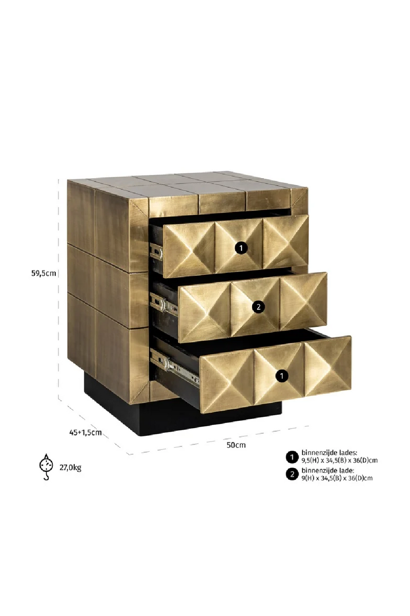 Gold Faceted Cabinet | OROA Collada | Oroatrade.com