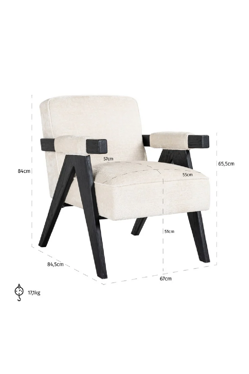 White Chenille Easy Chair | OROA Cooper | Oroatrade.com