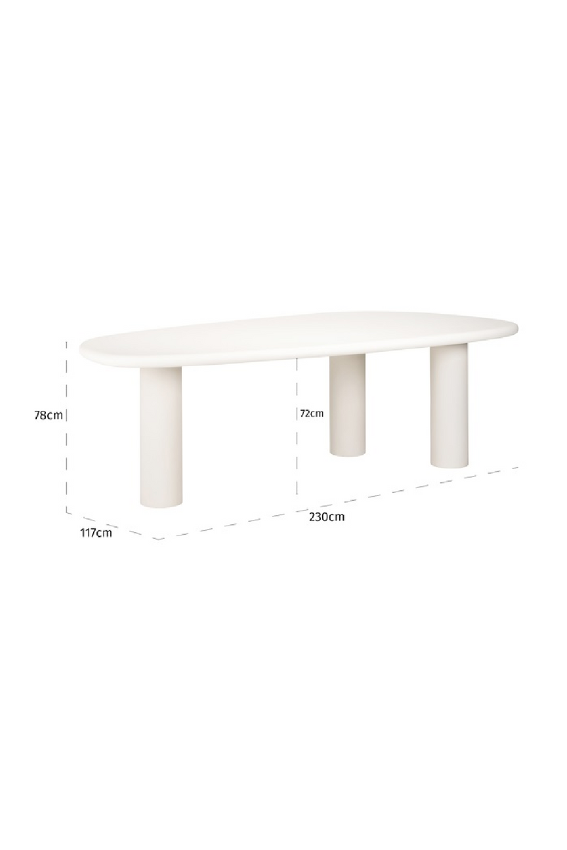 White Pebble-Shaped Dining Table | OROA Bloomstone | Oroatrade.com