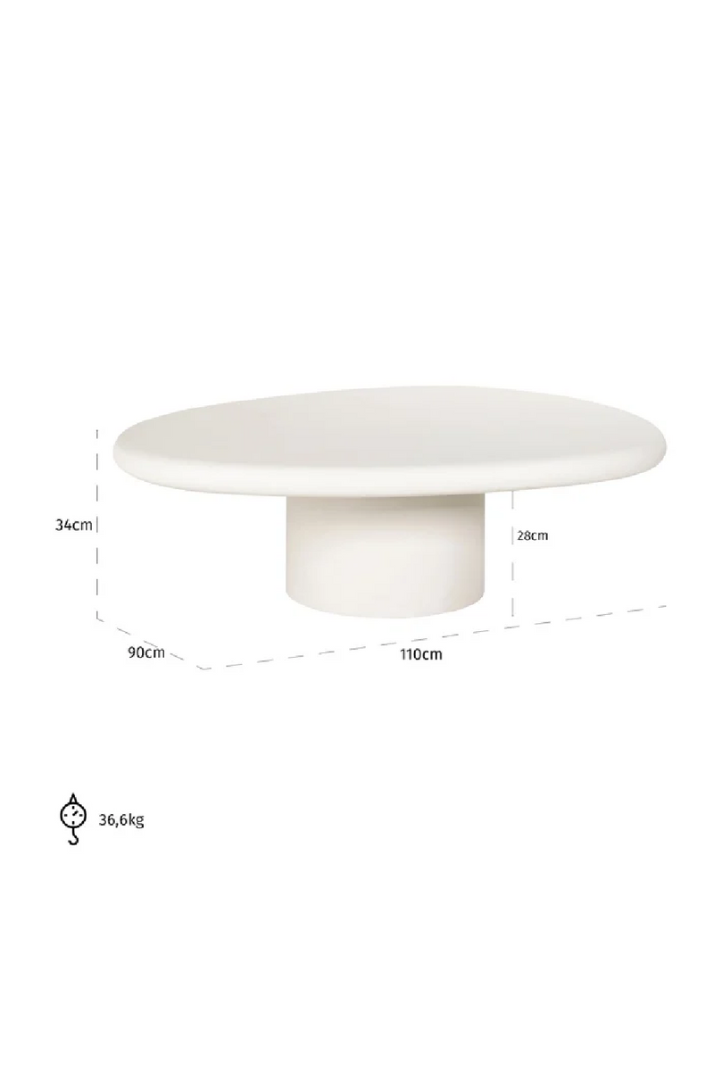 White Pebble-Shaped Coffee Table | OROA Bloomstone | Oroatrade.com