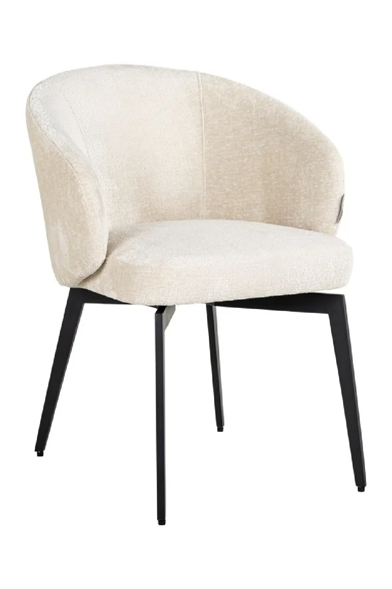 White Chenille Dining Chair | OROA Amphara | Oroatrade.com