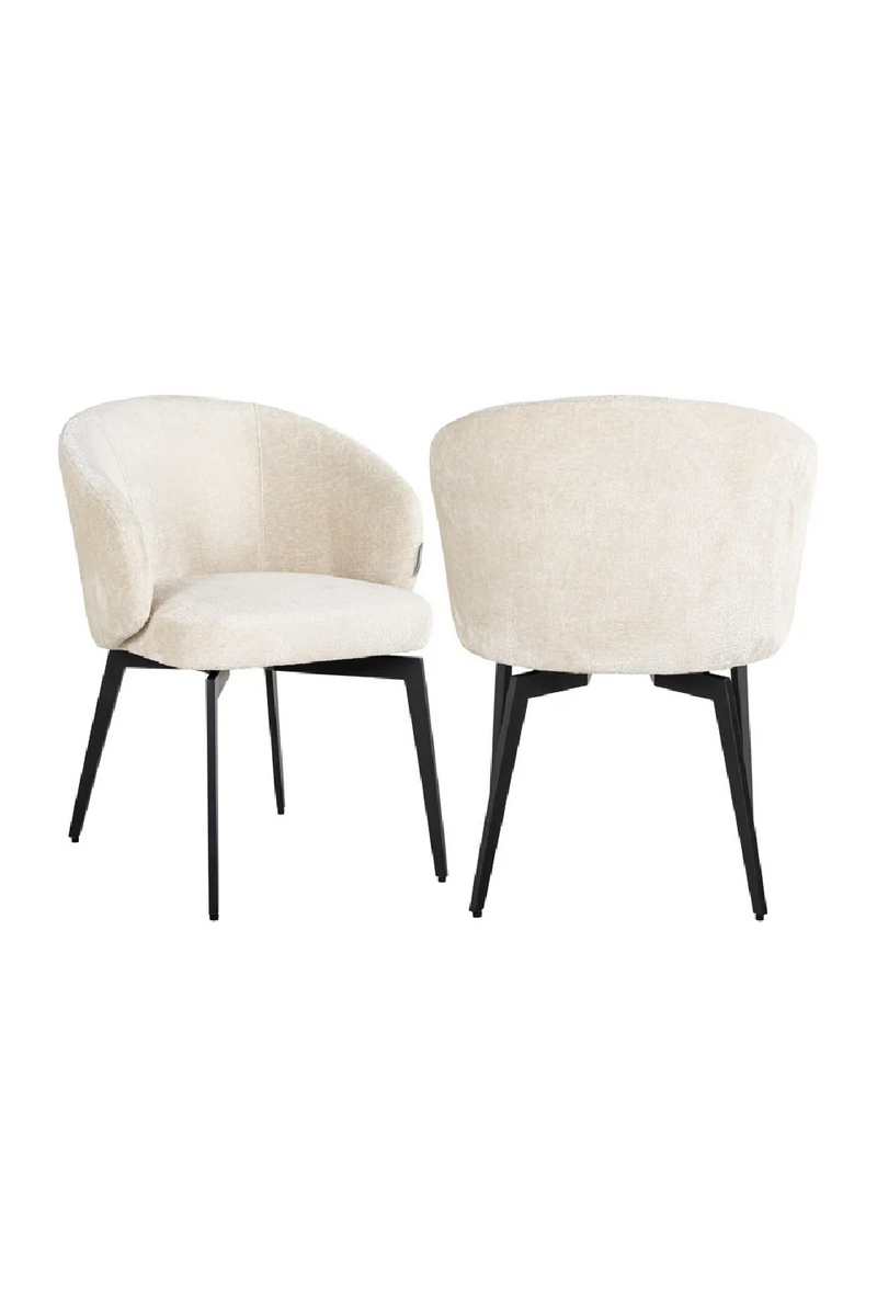 White Chenille Dining Chair | OROA Amphara | Oroatrade.com