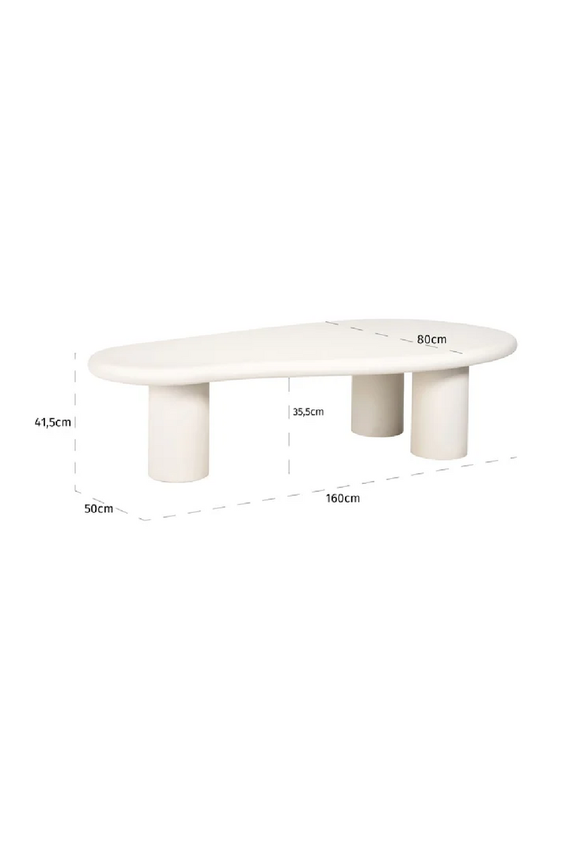 White Organic-Shaped Coffee Table | OROA Bloomstone | Oroatrade.com