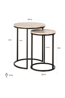 Round Travertine Nesting Side Tables (2) | Richmond Interiors Avalon | Oroatrade.com