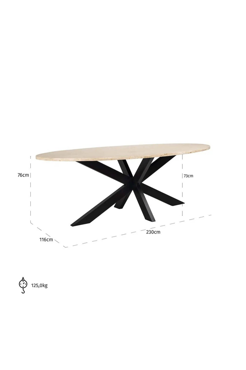 Oval Travertine Dining Table | OROA Avalon | Oroatrade.com