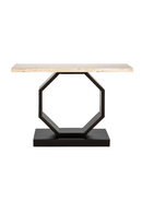 Travertine Pedestal Console Table | Richmond Interiors Avalon | Oroatrade.com