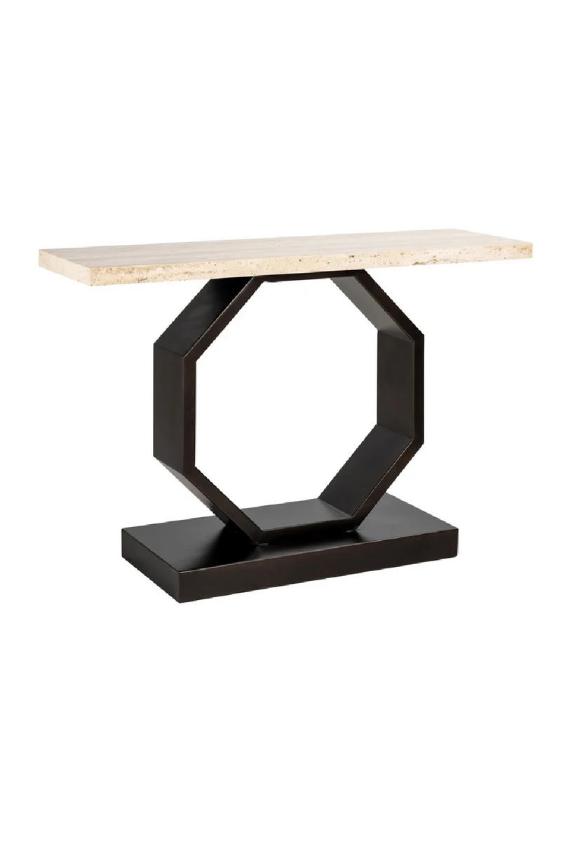 Travertine Pedestal Console Table | OROA Avalon | Oroatrade.com