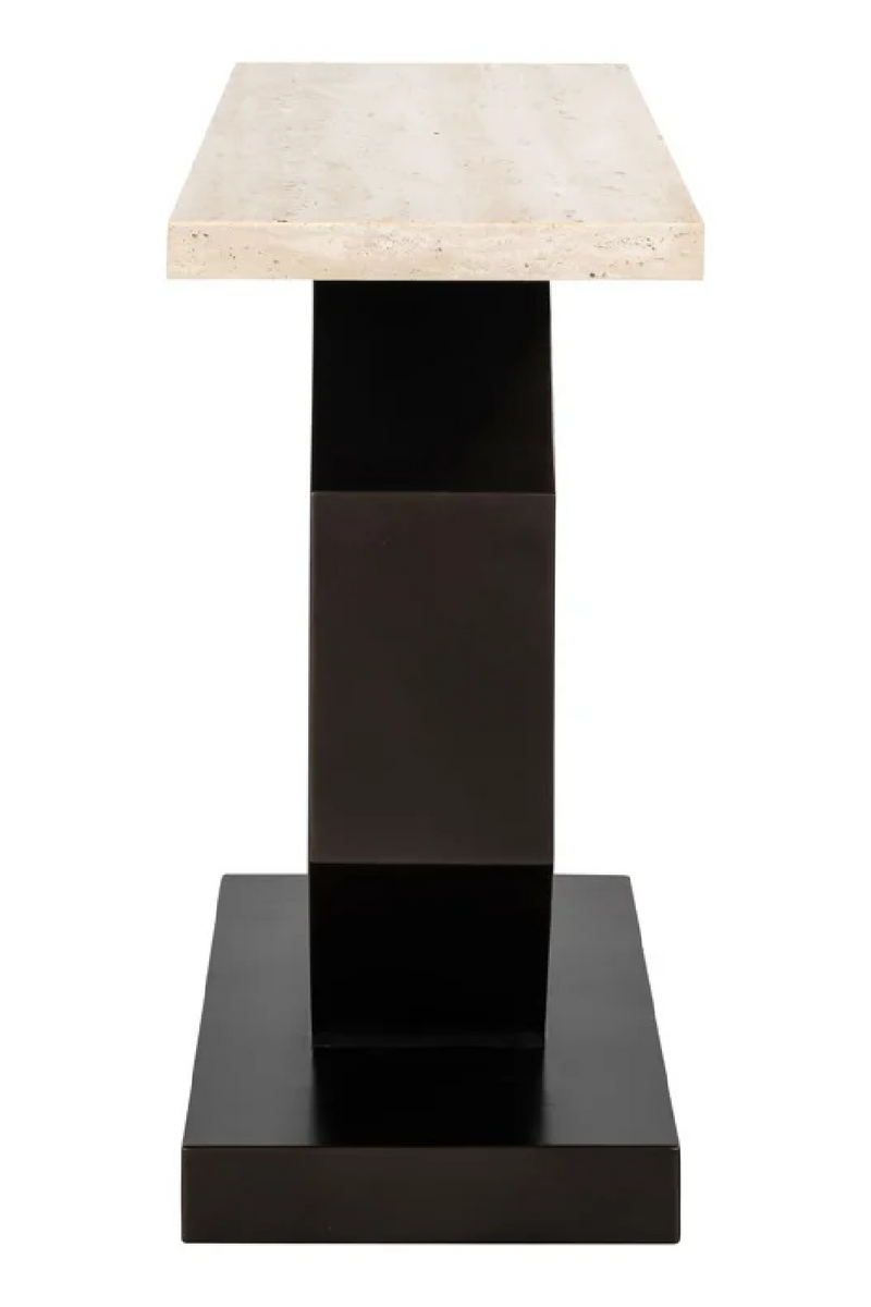 Travertine Pedestal Console Table | OROA Avalon | Oroatrade.com