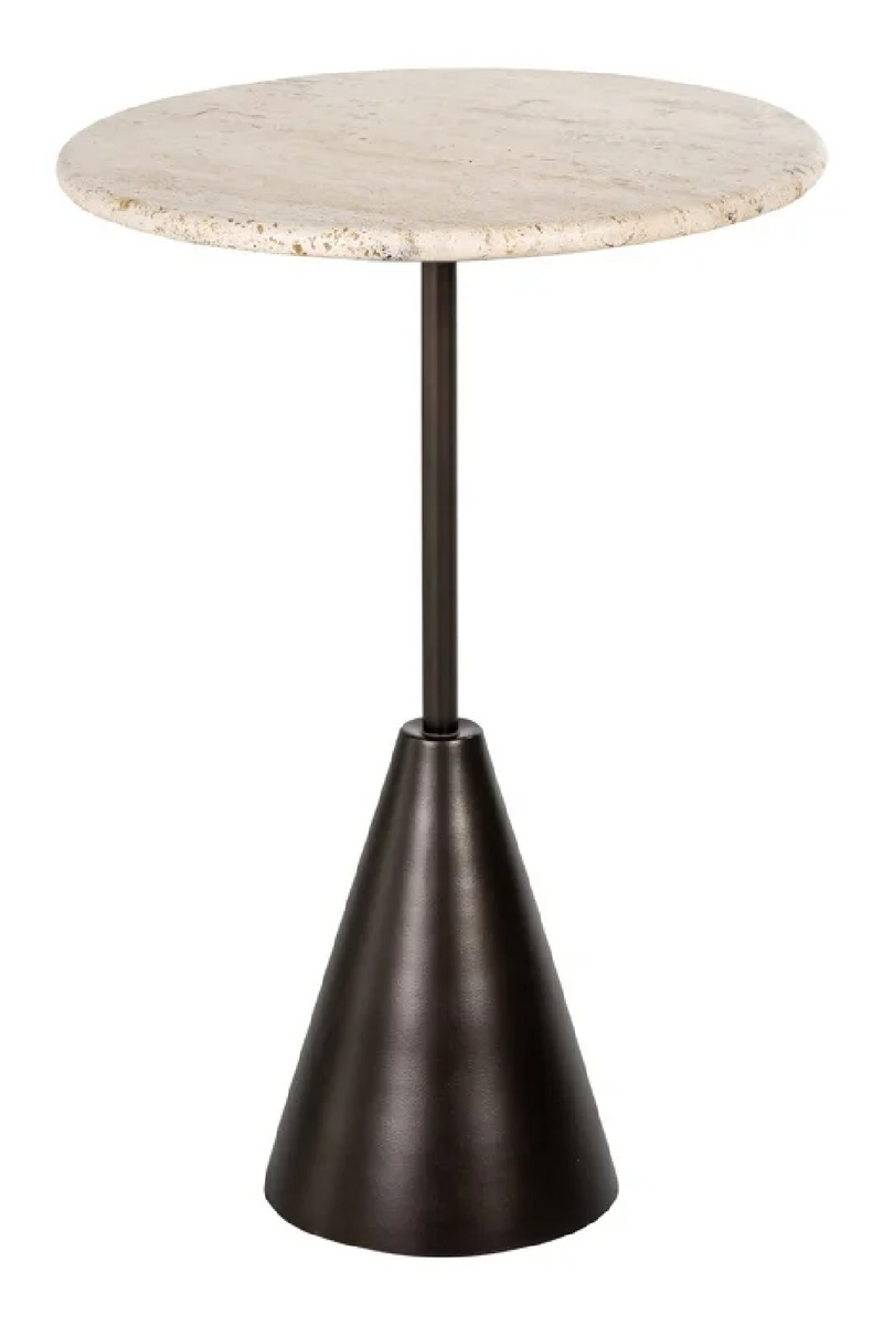 Travertine Pedestal Side Table | OROA Avalon | Oroatrade.com