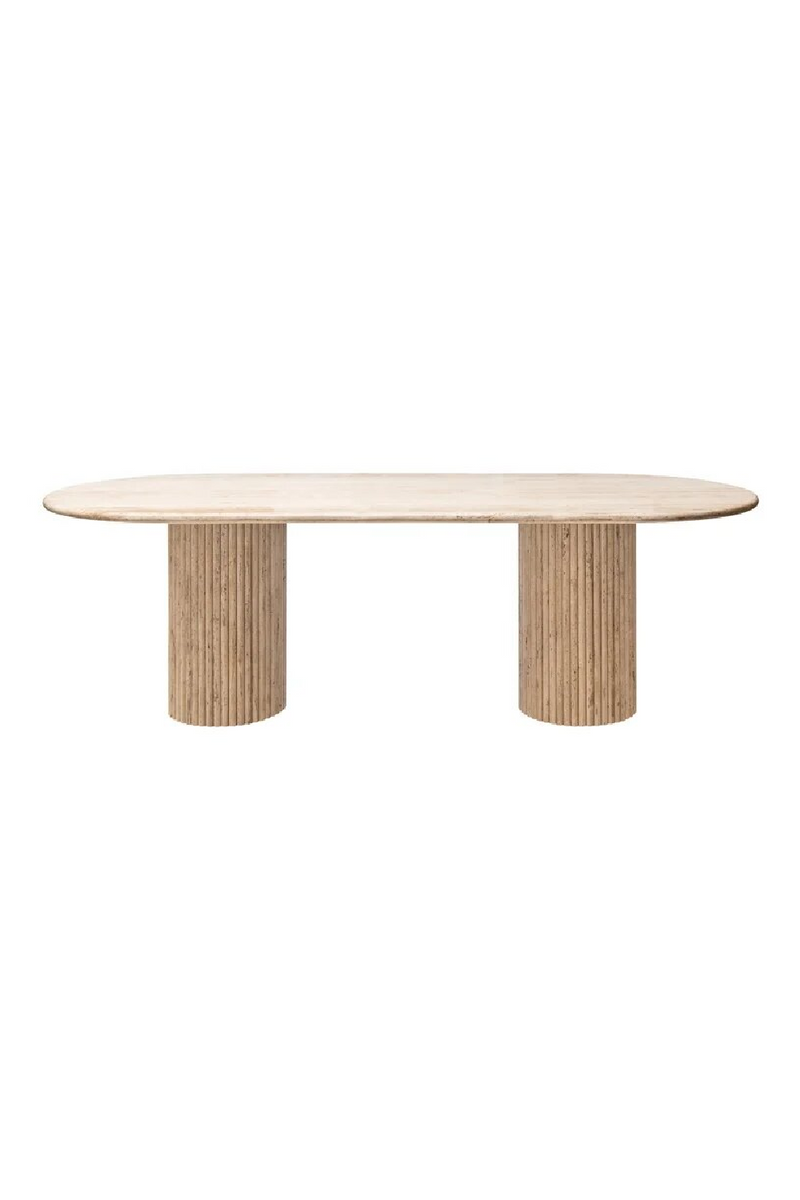Oval Travertine Modern Dining Table | OROA La Cantera | Oroatrade.com