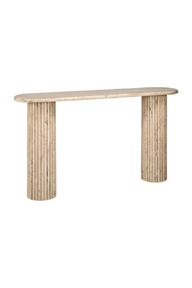 Oval Travertine Console Table | OROA La Cantera | Oroatrade.com