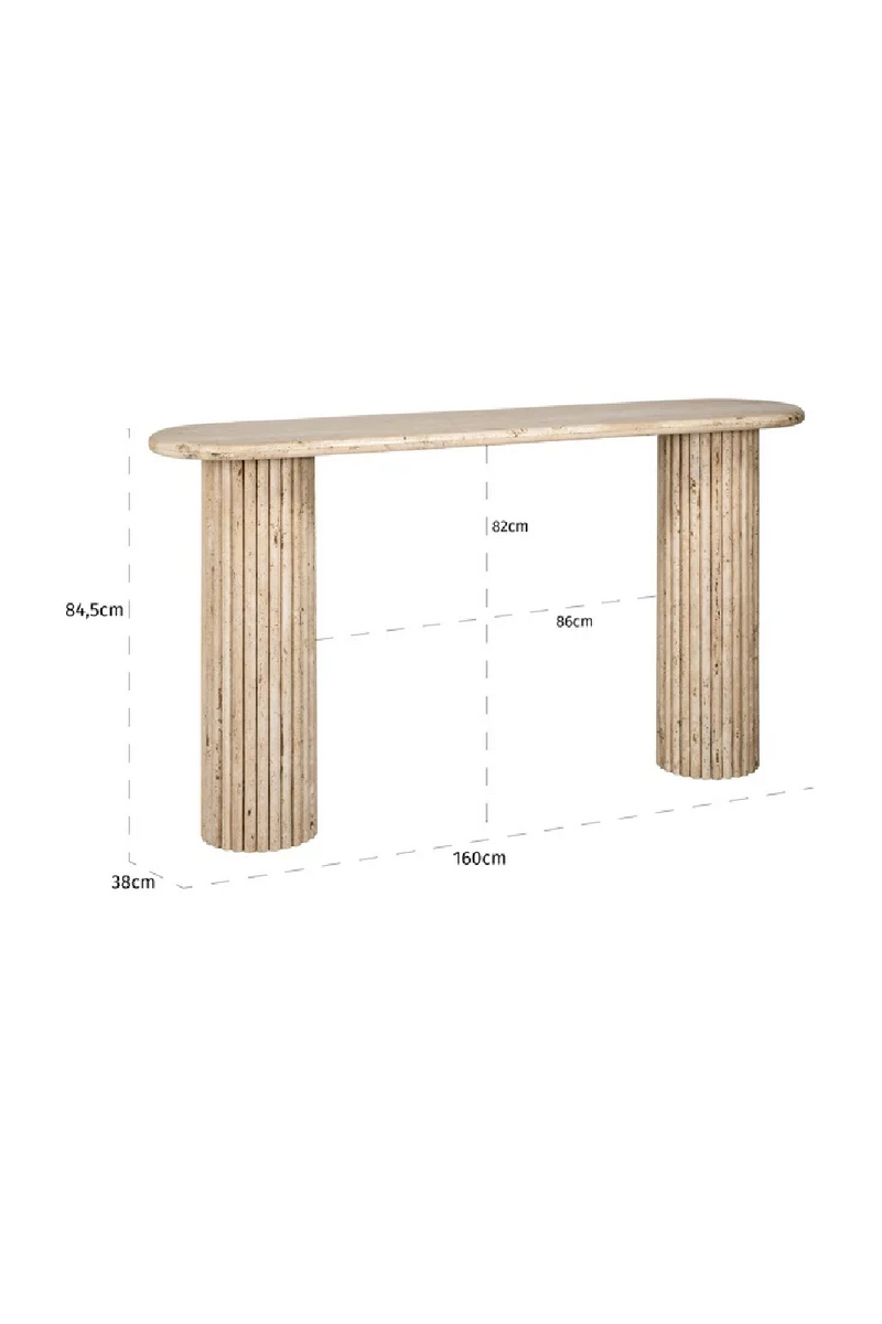 Oval Travertine Console Table | OROA La Cantera | Oroatrade.com