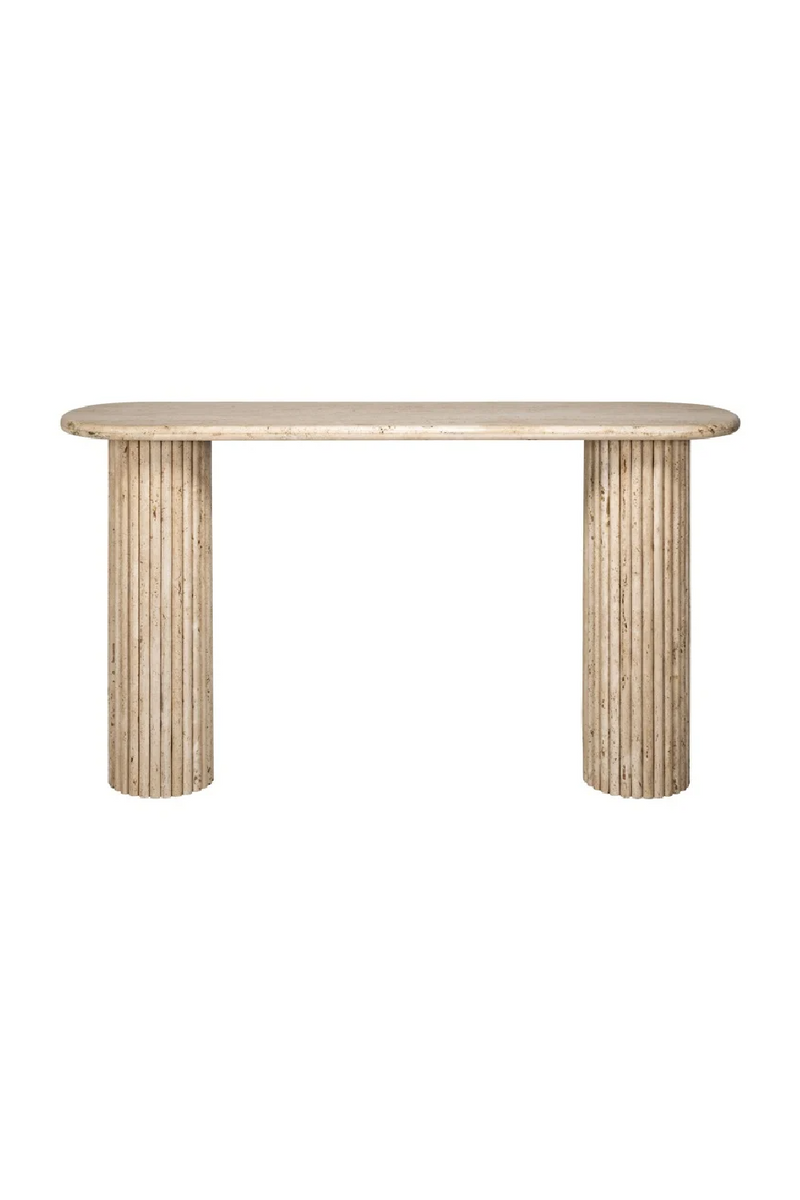 Oval Travertine Console Table | OROA La Cantera | Oroatrade.com