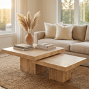 Square Travertine Coffee Table (2) | Richmond Interiors La Cantera