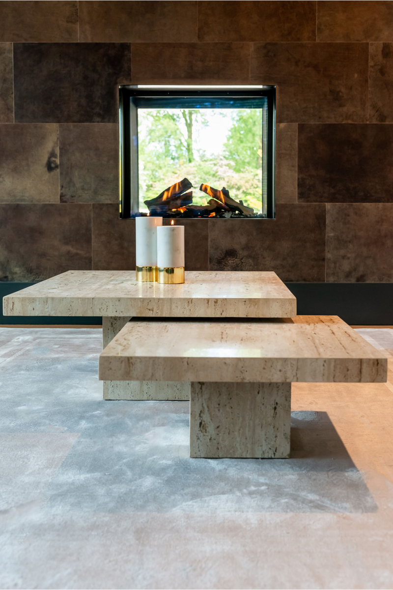 Square Travertine Coffee Table (2) | OROA La Cantera | Oroatrade.com