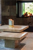 Square Travertine Coffee Table (2) | Richmond Interiors La Cantera | Oroatrade.com