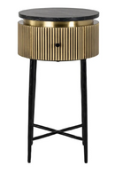 Round Marble 1-Drawer Side Table | Richmond Interiors Ironville | Oroatrade.com