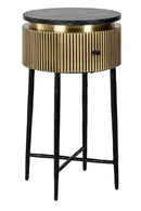 Round Marble 1-Drawer Side Table | Richmond Interiors Ironville | Oroatrade.com